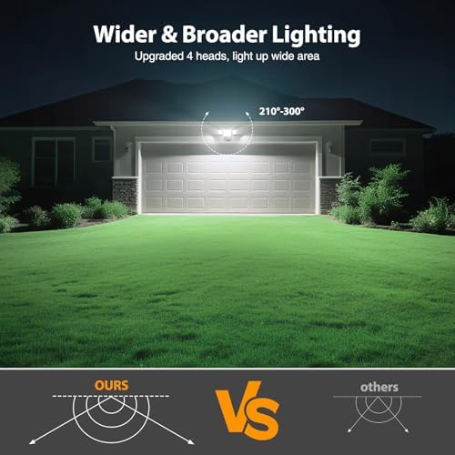 Onforu 90W 10000LM 4-Head LED Outdoor Flood Light