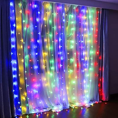 HEYFUNi 304 LED Fairy Curtain Lights, 9.8FT x 9.8FT