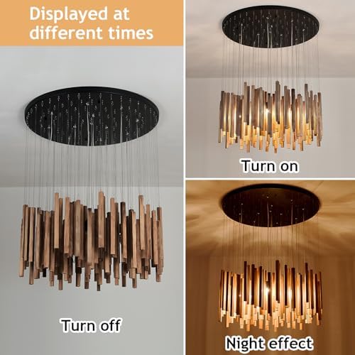 12-Light Wood Chandelier