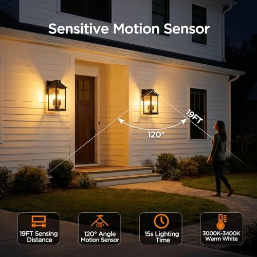 ropelux Solar Motion Sensor Porch Lights, 1 Pack