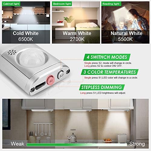 goodland 160 LED Motion Sensor Closet Lights, 2 Pack