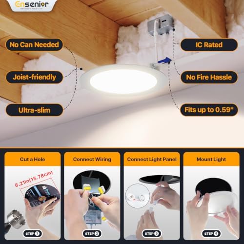 Ensenior 24 Pack 6 Inch LED Recessed Light