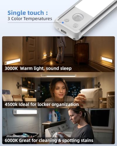 EZVALO 4-Pack 12-Inch Motion Sensor Under Cabinet Lights