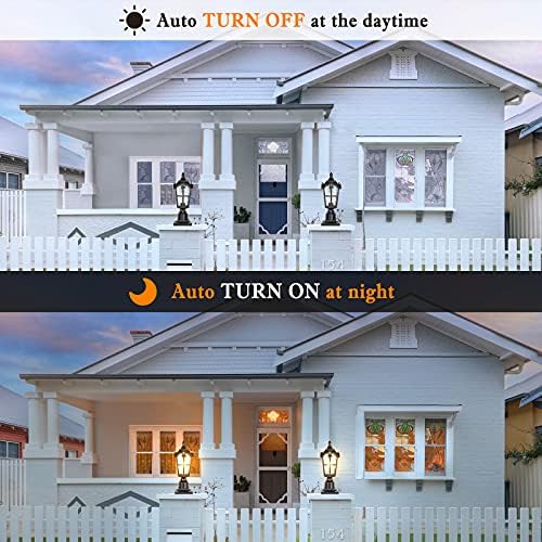 120V Black Dusk-to-Dawn Aluminum Outdoor Post Light