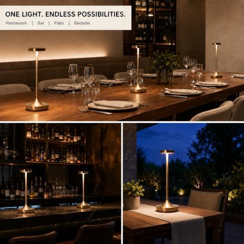 2 Pack Rechargeable Cordless LED Table Lamps, 6000mAh
