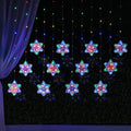 BLOOMWIN Christmas Fairy Curtain Lights 9.8ft Snowflake Lights USB