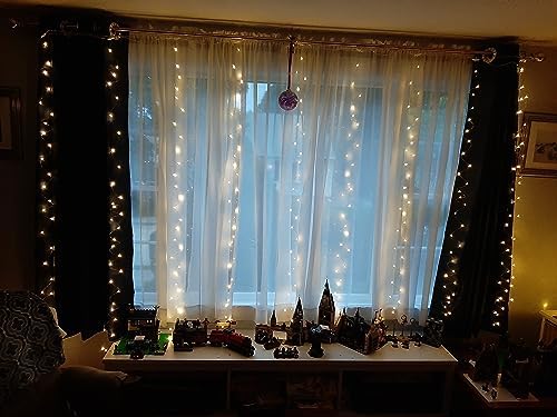 Honche 300Led Fairy Curtain String Lights 10x10ft with Remote Window