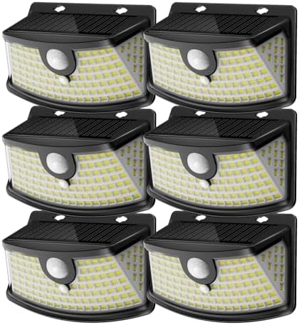 Aootek Solar Motion Sensor Lights, 120 LEDs, 6 Pack