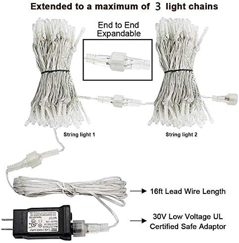 HEYFUNi 304 LED Fairy Curtain Lights, 9.8FT x 9.8FT