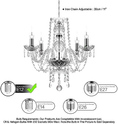 4-Light Silver Crystal Chandelier