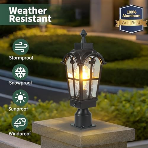 Motion Sensor Outdoor Post Light, Waterproof, Dusk to Dawn
