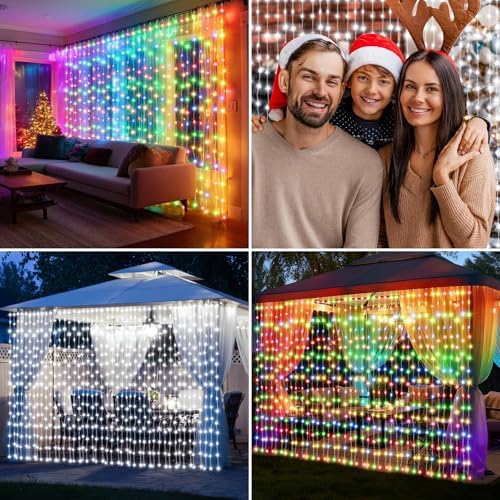 Multicolor Curtain Lights, 10x10ft