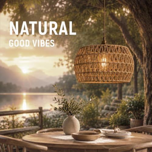 12.6 x 6.7 in Woven Rattan Lamp Shade