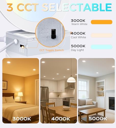 CLOUDY BAY 6-Inch Selectable LED Recessed Light, 6-Pack