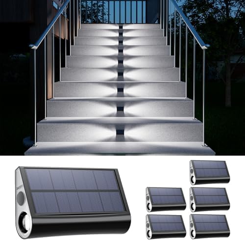 6-Pack Waterproof Solar Step Lights, Cool White