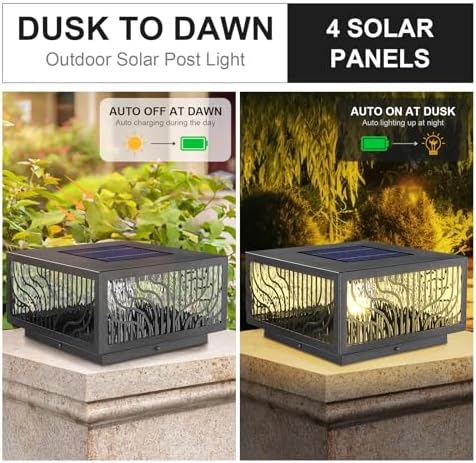 Waterproof Solar Pillar Light, 2700K