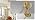 5-Light White Globe Chandelier, Gold Sputnik