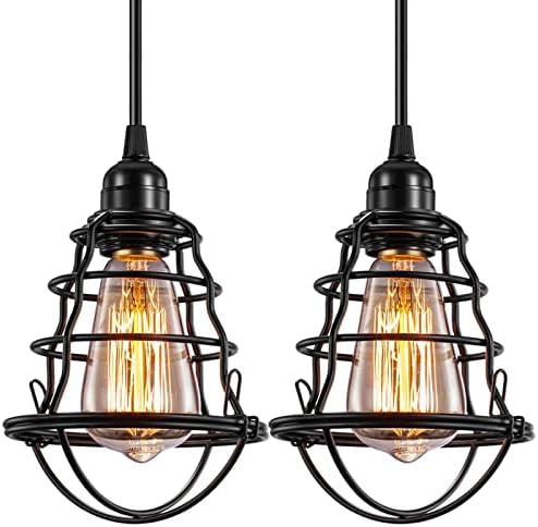 INNOCCY 2 Pack Industrial Pendant Light, E26 E27 Base