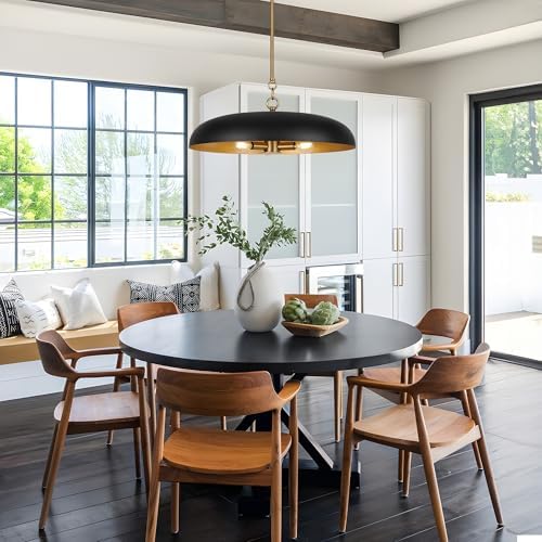 LamQee 20 Inch Black and Gold Pendant Light