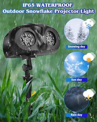 Christmas Snowflake Projector Lights, Double Head, Remote