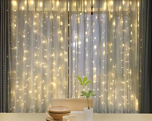 Twinkle Star 600 LED Curtain String Lights, Warm White
