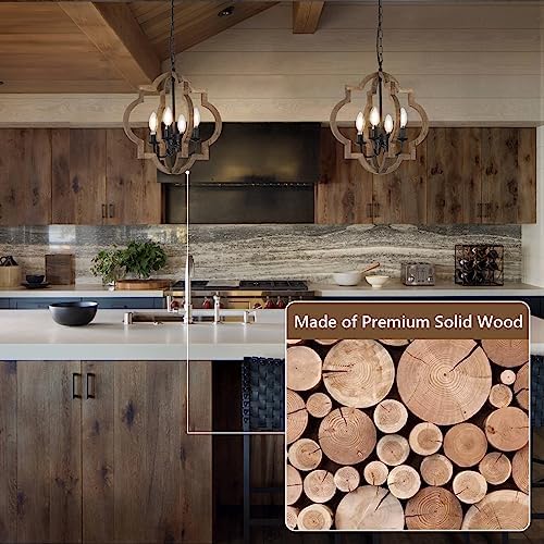 4-Light Brown Farmhouse Chandelier