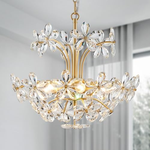 WUZUPS Crystal Chandelier Pendant Flushmount Ceiling Light Modern