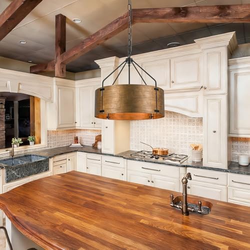 22" Copper Bronze Drum Chandelier
