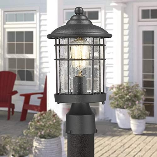 Emliviar 13-Inch Black Outdoor Post Light