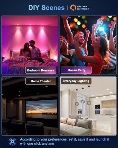 Smart Recessed Lighting 6 Inch Color Changing LED Canless Lights