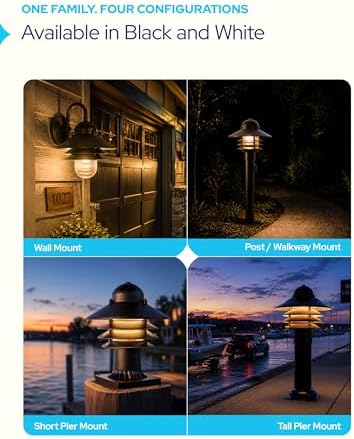 KASTLITE Black Nautical Post Lamp, 10"