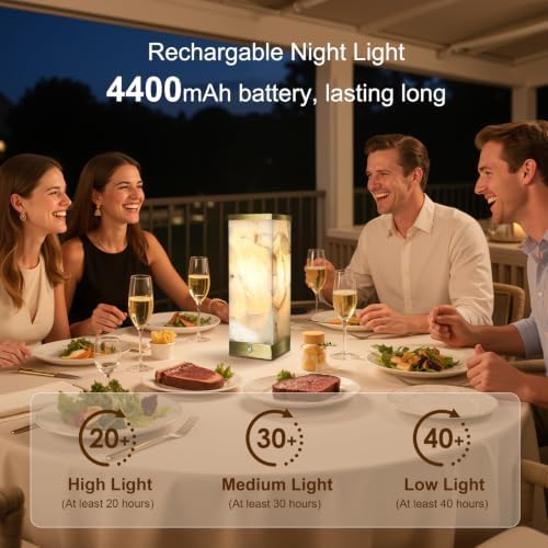 Scenekoy Modern Alabaster Rechargeable Cordless Table Lamp