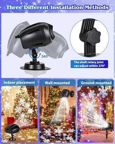 Christmas Snowflake Projector Lights, Double Head, Remote