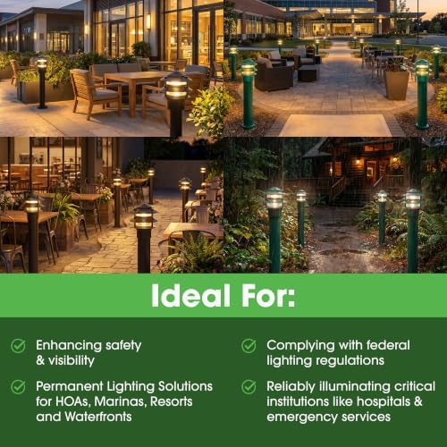 Greenfield PL3TPBLEDG LED 3-Tier Pathlight, Green