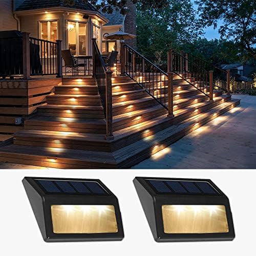 Solar Lights Outdoor, Waterproof Solar Powered Deck Step Lights for