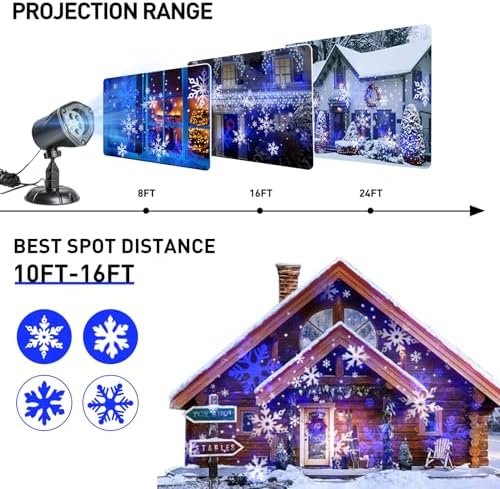 Vanthylit White Blue Snowflake Christmas Projector Lights