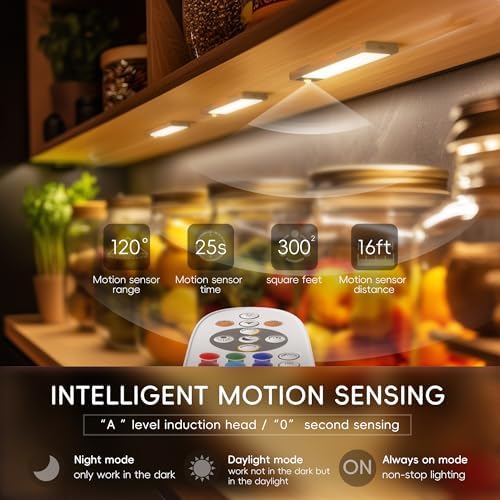 Hopedone 3-Pack Motion Sensor Under Cabinet Lights