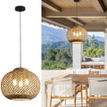 16.94in 3-Light Rattan Pendant Light