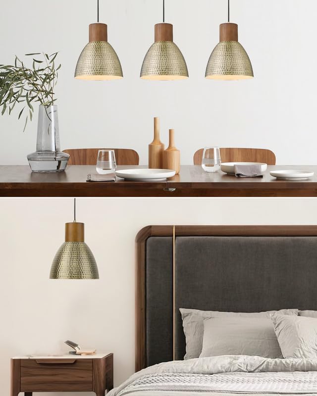 ELYONA 10.2" Hammered Pendant Light, Antique Gold