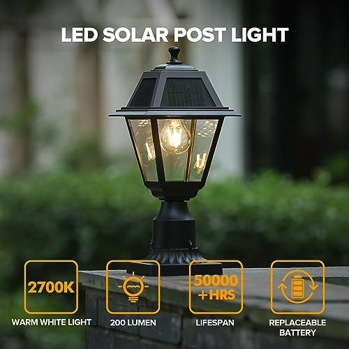 LUTEC 200 Lumen LED Solar Post Light Without Base