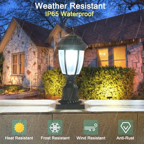Solar Post Light, Pier Mount, Cool White