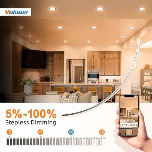 VOLISUN 8 Pack 6 inch Recessed Lighting, 5CCT, 13W Eqv 120W, 1080LM