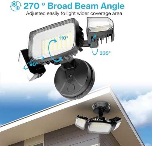 Olafus 80W 8000LM LED Outdoor Flood Light, Black