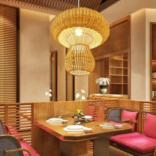 17.7" Boho Rattan Chandelier