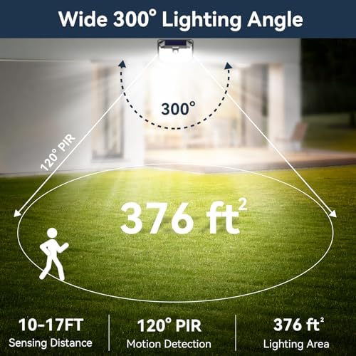 TECKNET Solar Motion Lights, 231 LED, 4 Pack