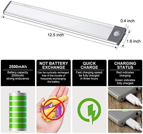 LED Motion Sensor Cabinet Light, USB Rechargeable