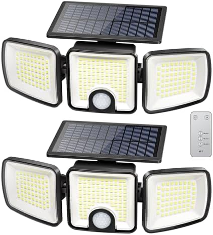 Brightown Solar Flood Lights, 2 Pack, Motion Sensor