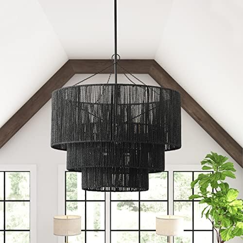 Aiwen 27.55 Inch Matte Black Pendant Light