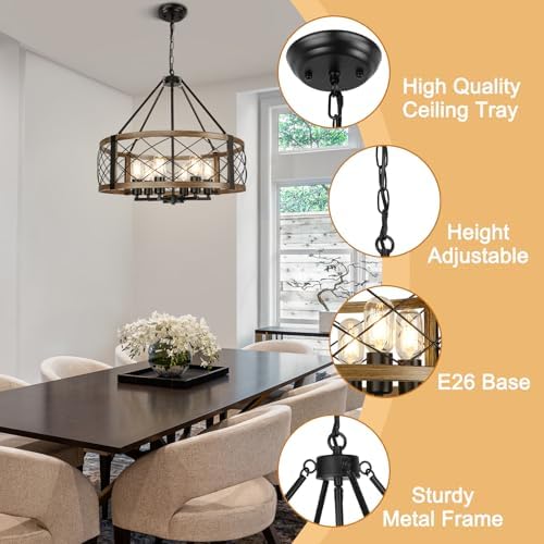 6-Light 22.5'' Farmhouse Chandelier