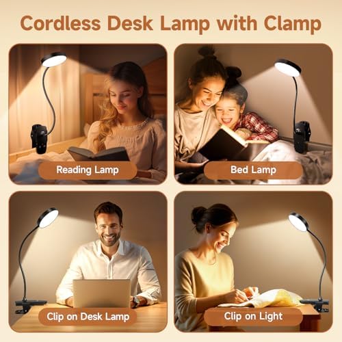 Mubarek Clip-on Lamp, 200LM Rechargeable Reading Light